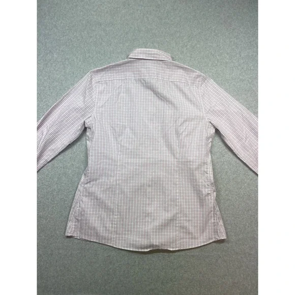Lands End Shirt Blouse Womens Size Medium Pink Plaid Work Office Casual Business - Picture 7 of 7